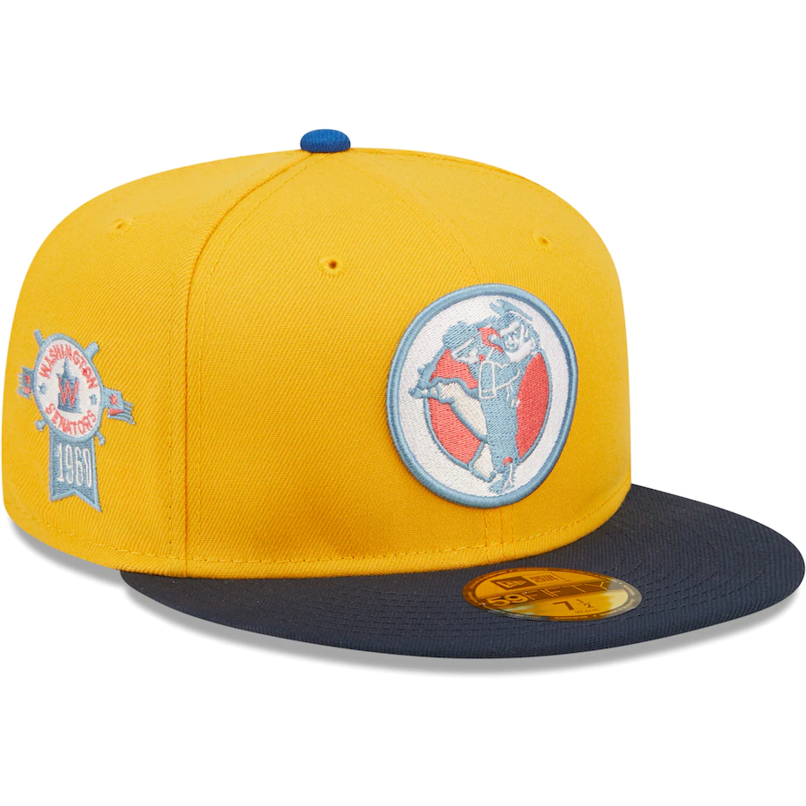 New Era Washington Senators Gold/Azure 1960 Final Season Undervisor 59FIFTY Fitted Hat