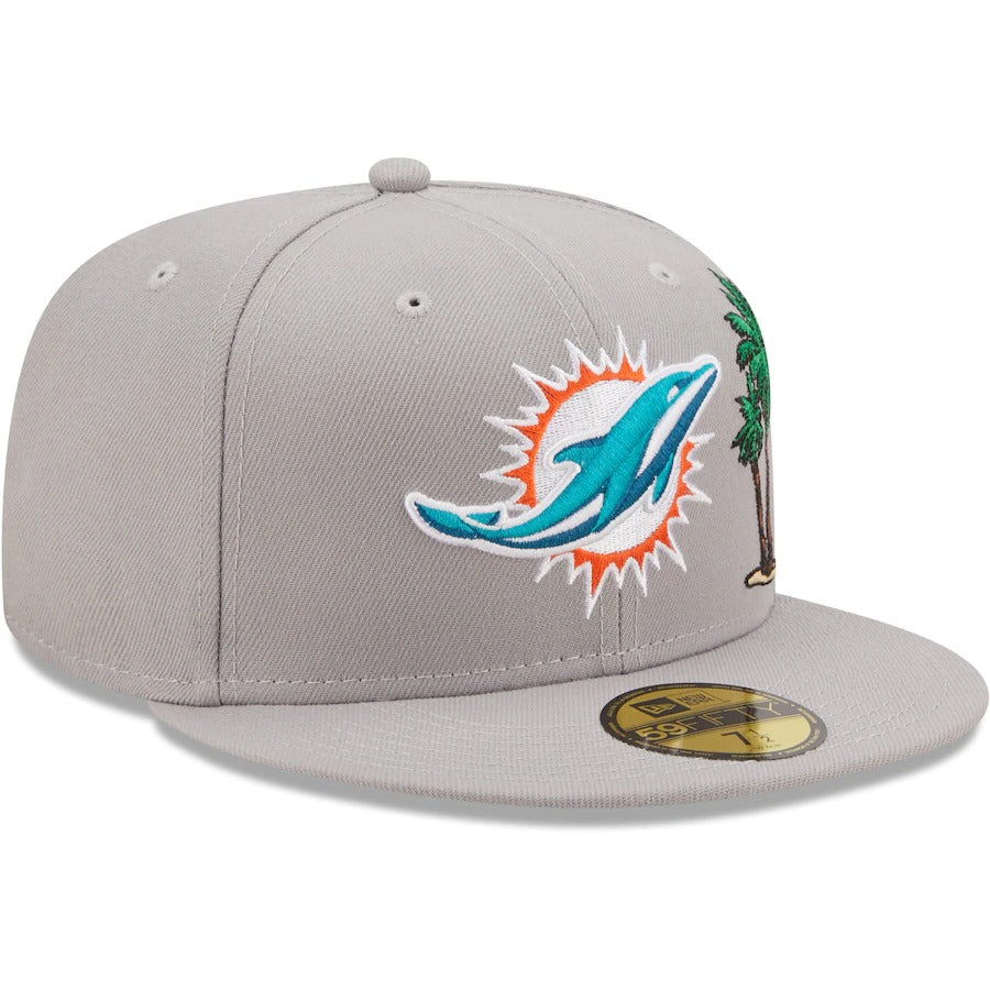 New Era Miami Dolphins Gray City Describe 59FIFTY Fitted Hat
