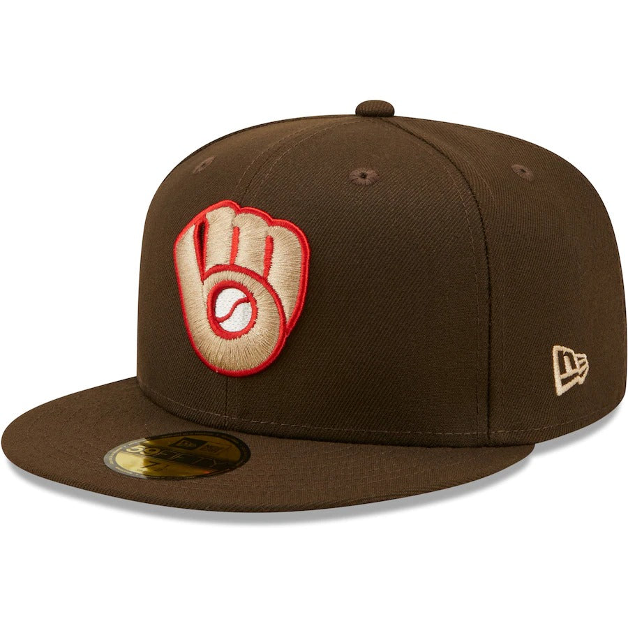 New Era Milwaukee Brewers Brown 1982 All-Star Game Team Scarlet Undervisor 59FIFTY Fitted Hat