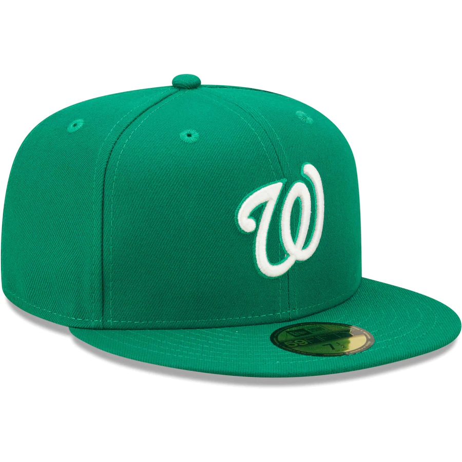 New Era Washington Nationals Kelly Green Logo White 59FIFTY Fitted Hat