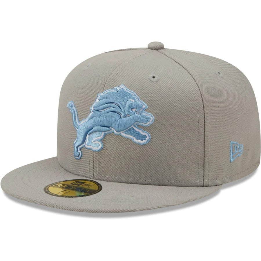 New Era Detroit Lions Gray 2000 Pro Bowl Sky Blue Undervisor 59FIFTY Fitted Hat