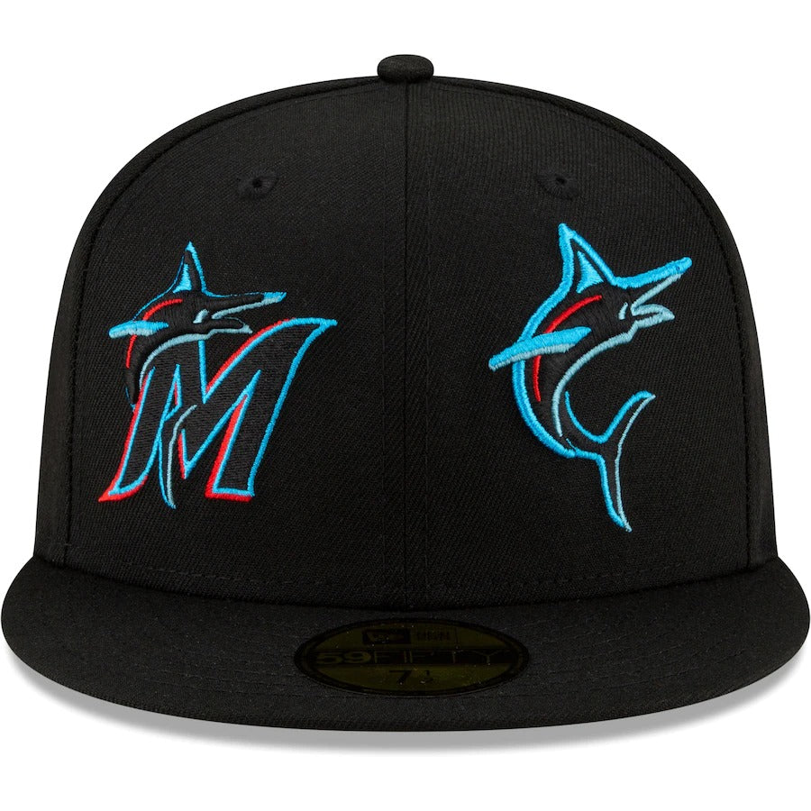 New Era Miami Marlins Black Patch Pride 59FIFTY Fitted Hat