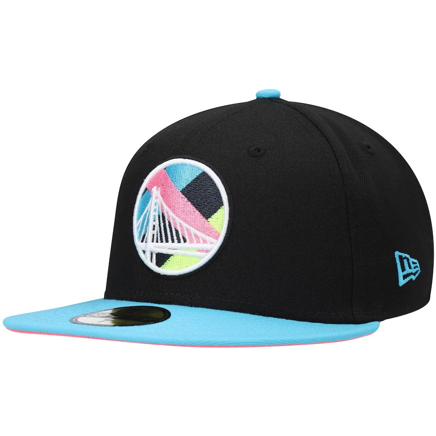 New Era Golden State Warriors Black/Teal Vice City 59FIFTY Fitted Hat