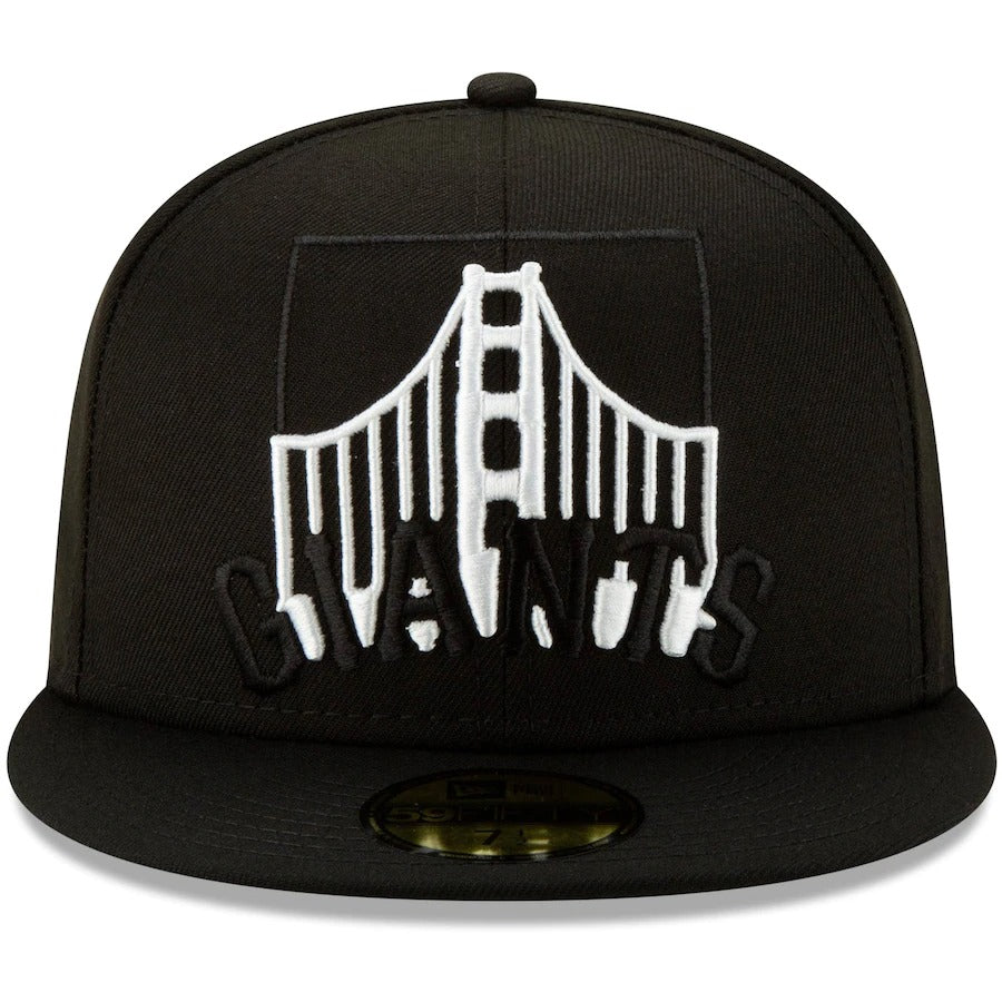 New Era Black San Francisco Giants Monochrome Logo Elements 59FIFTY Fitted Hat