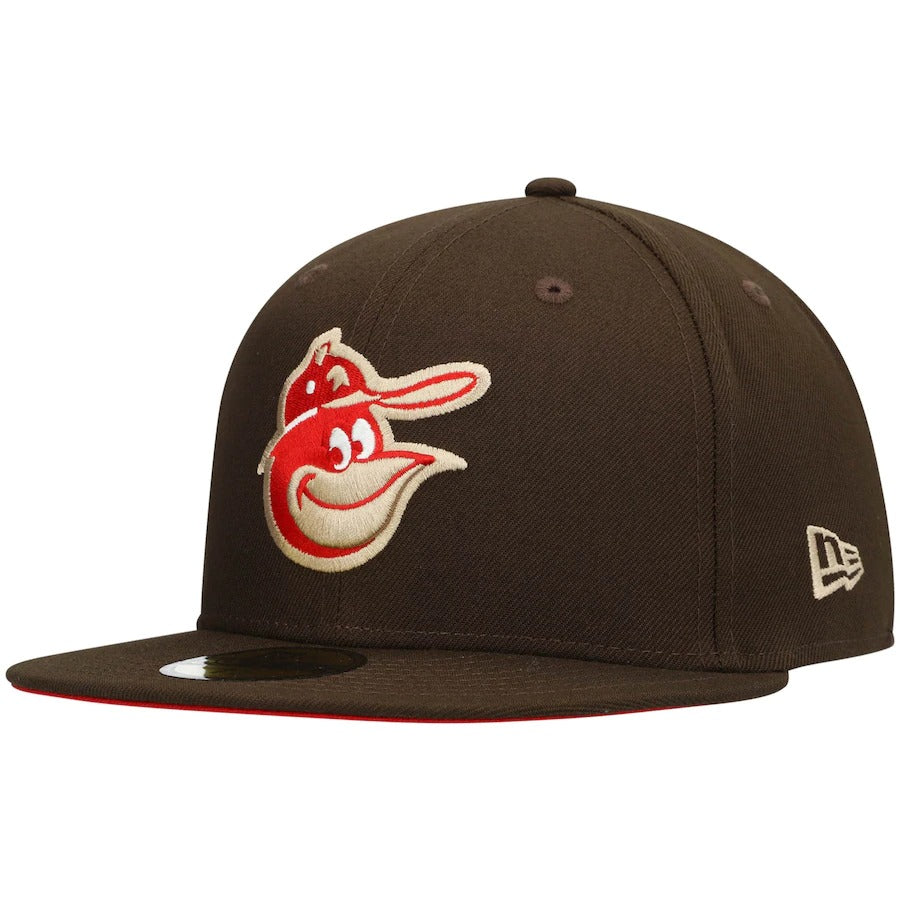 New Era Baltimore Orioles Brown 25th Anniversary Team Scarlet Undervisor 59FIFTY Fitted Hat