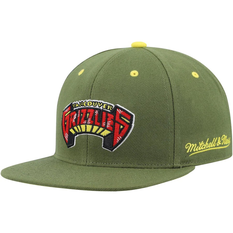 Mitchell & Ness x Lids Vancouver Grizzlies Olive Hardwood Classics Dusty Fitted Hat
