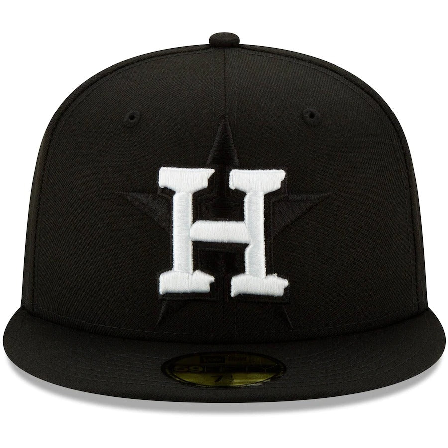 New Era Black Houston Astros Monochrome Logo Elements 59FIFTY Fitted Hat