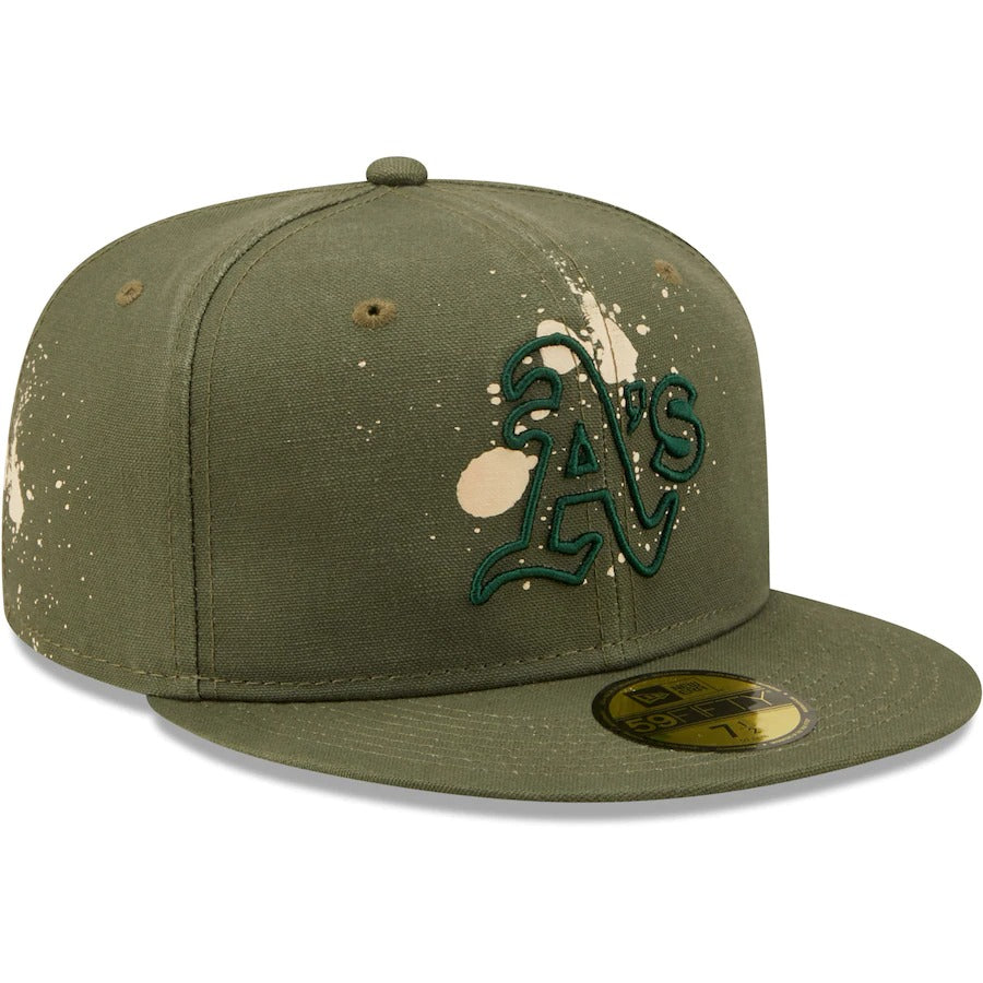New Era Oakland Athletics Olive Splatter 59FIFTY Fitted Hat