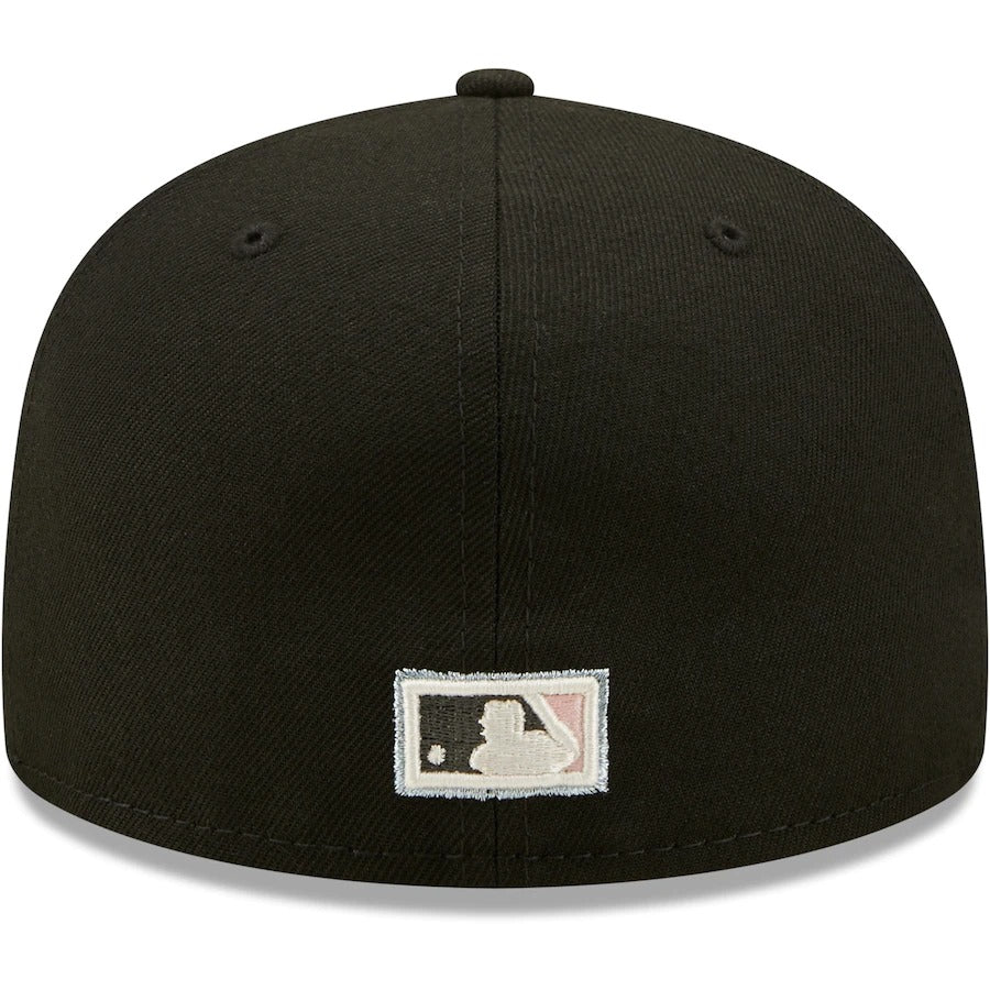 New Era Miami Marlins Cream/Black Cooperstown Collection 25th Anniversary Pink Undervisor 59FIFTY Fitted Hat