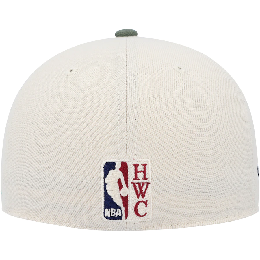 Mitchell & Ness Boston Celtics Cream/Camo Hardwood Classics 2008 NBA Finals Off White Camo Fitted Hat