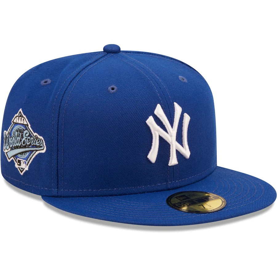 New Era New York Yankees Royal 1996 World Series Sky Blue Undervisor 59FIFTY Fitted Hat