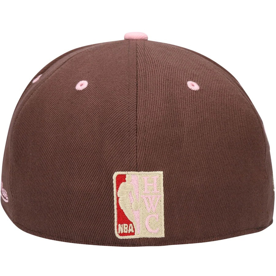 Mitchell & Ness Denver Nuggets Brown 25th Anniversary Hardwood Classics Brown Sugar Bacon Fitted Hat