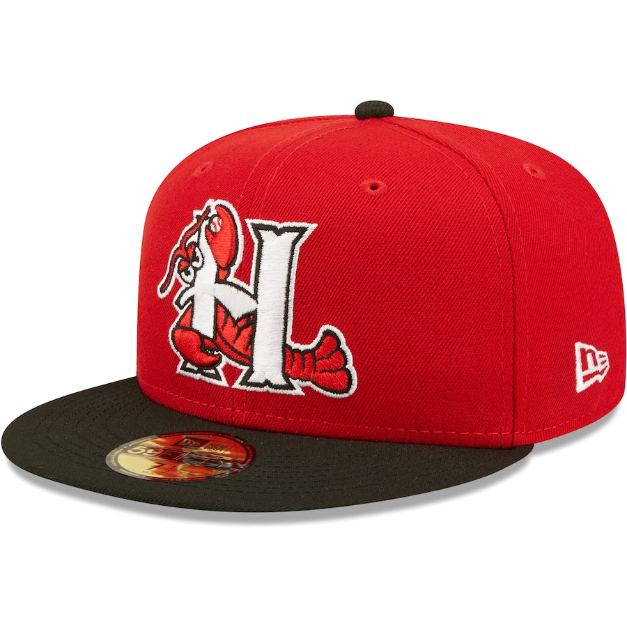 New Era Hickory Crawdads Red Authentic Collection Team Home 59FIFTY Fitted Hat