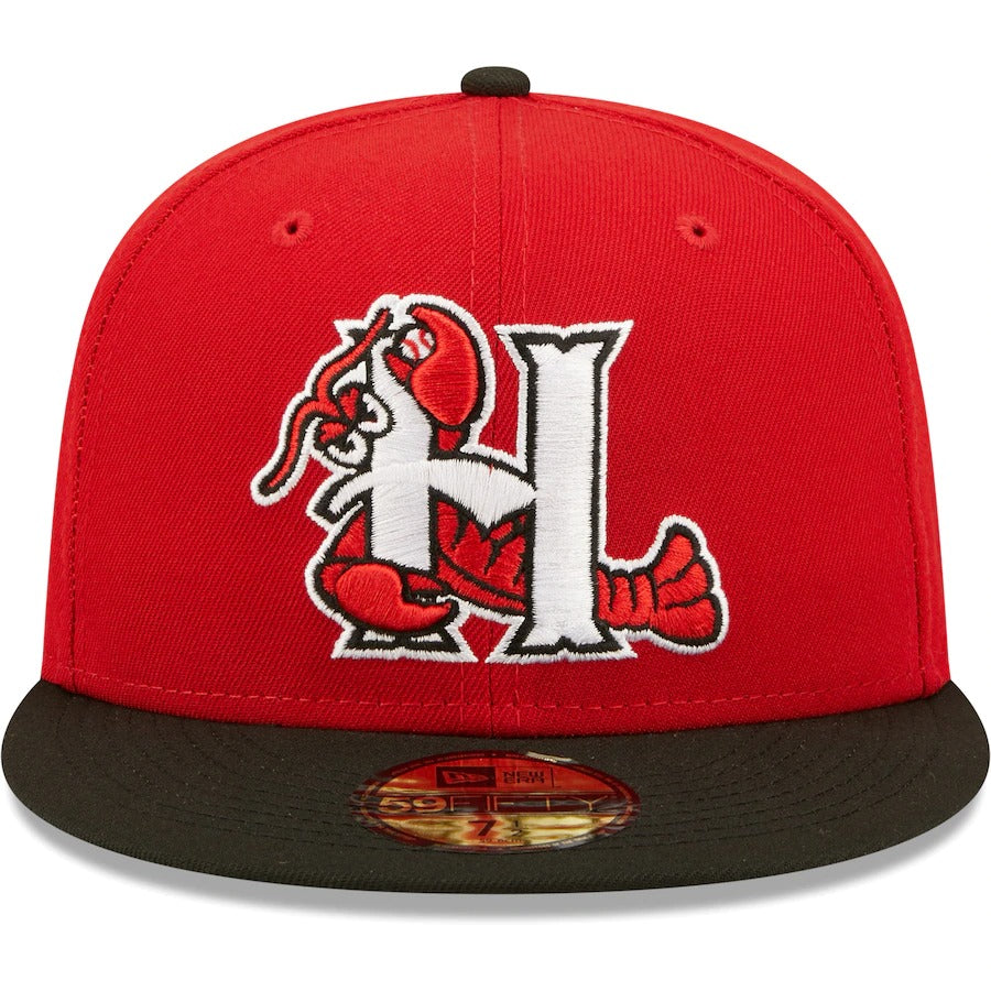 New Era Hickory Crawdads Red Authentic Collection Team Home 59FIFTY Fitted Hat