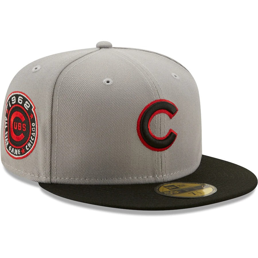 New Era Gray/Black Chicago Cubs 1962 MLB All-Star Game Red Undervisor 59FIFTY Fitted Hat