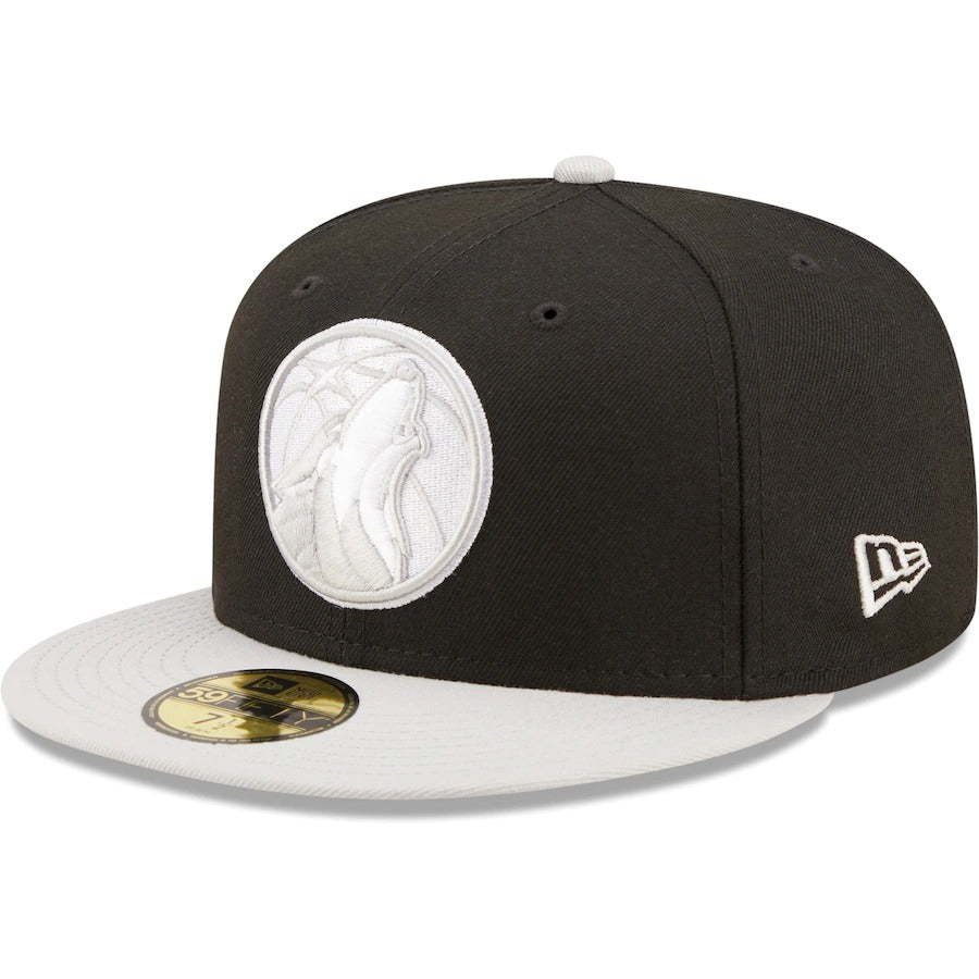 New Era Minnesota Timberwolves Black/Gray Two-Tone Color Pack 59FIFTY Fitted Hat