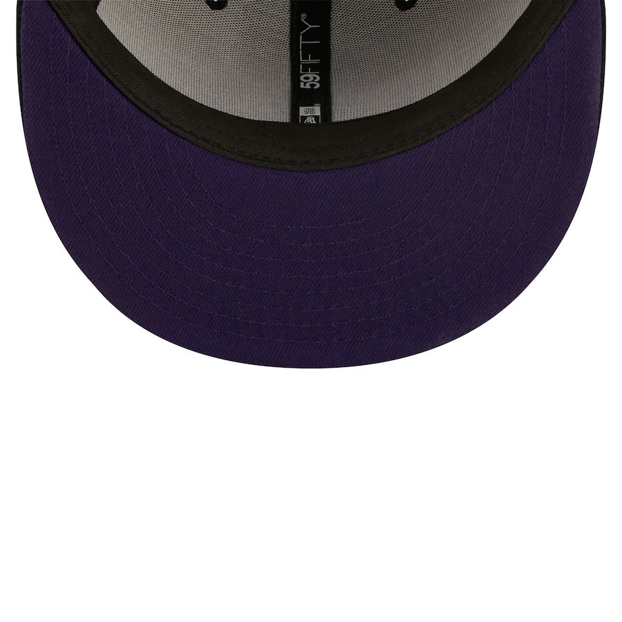 New Era Detroit Tigers Tan/Black 1968 World Series Champions Cooperstown Collection Purple Undervisor 59FIFTY Fitted Hat