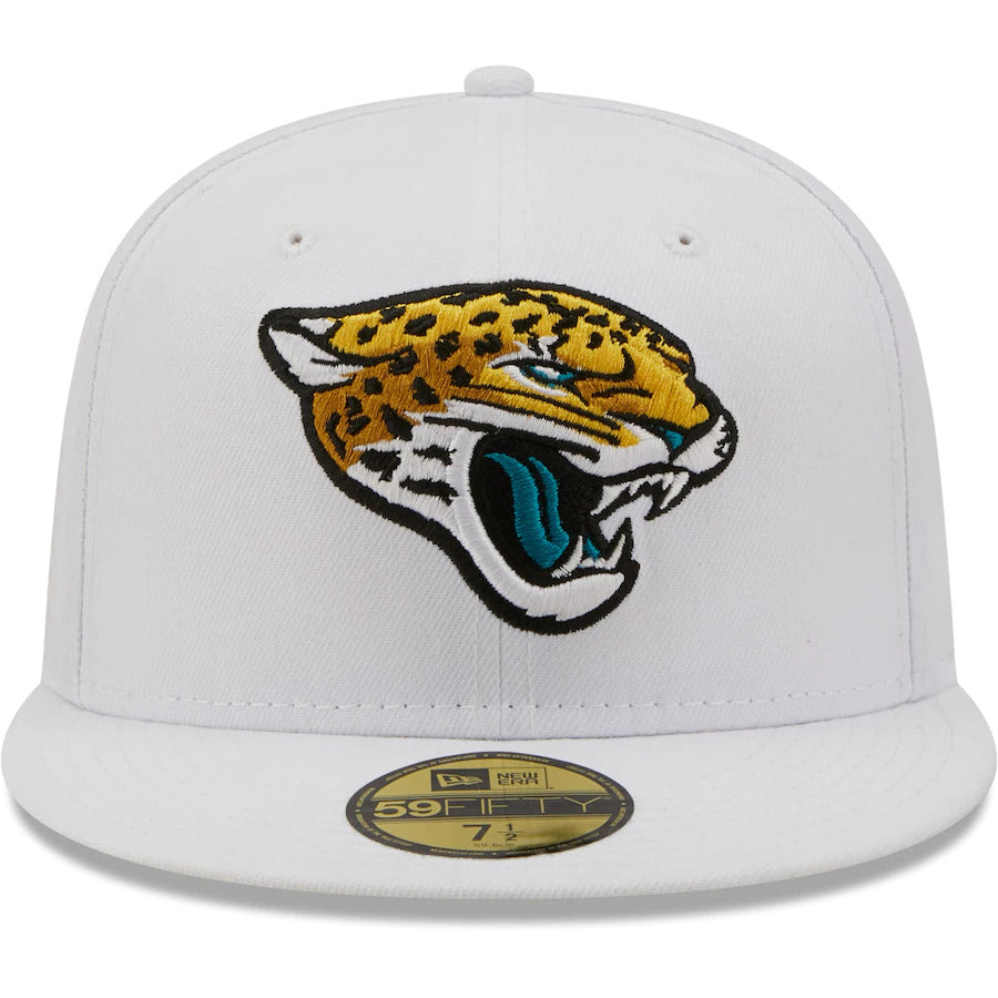 New Era Jacksonville Jaguars White 1999 Pro Bowl Patch Teal Undervisor 59FIFY Fitted Hat