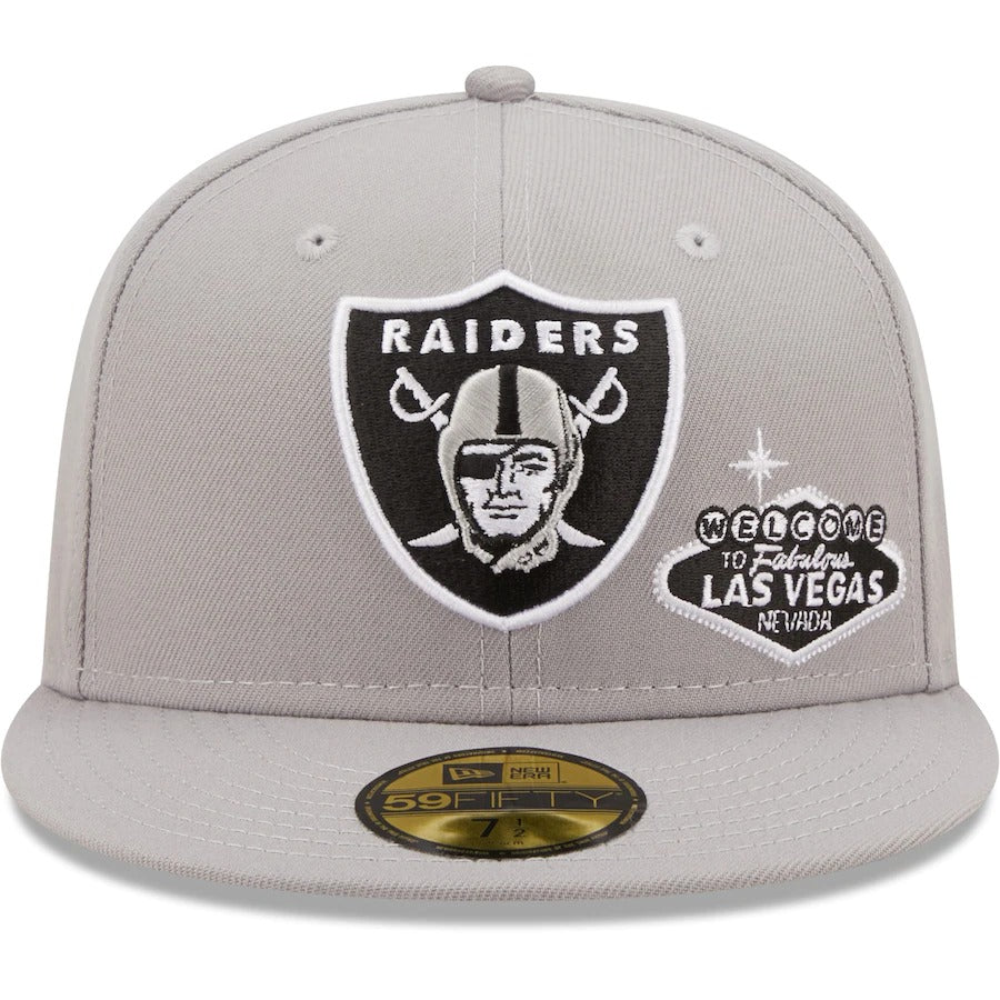 New Era Las Vegas Raiders Gray City Describe 59FIFTY Fitted Hat