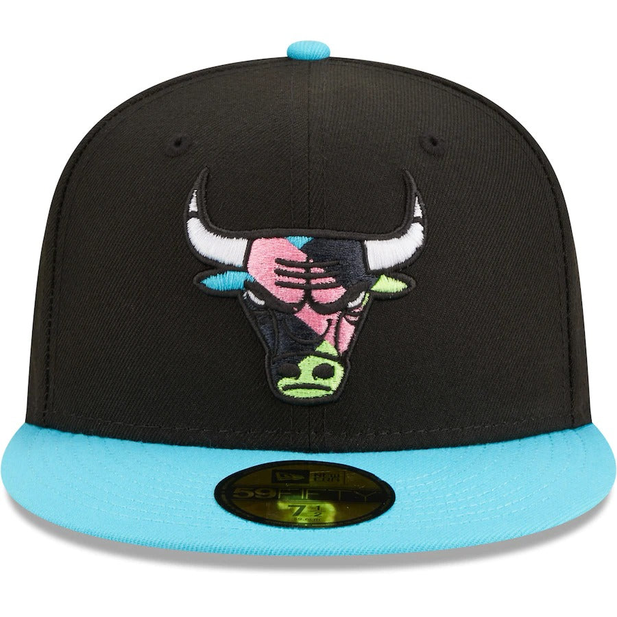 New Era Chicago Bulls Black/Teal Vice City 59FIFTY Fitted Hat