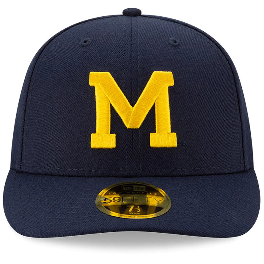 New Era Navy Michigan Wolverines Logo Basic Low Profile 59FIFTY Fitted Hat