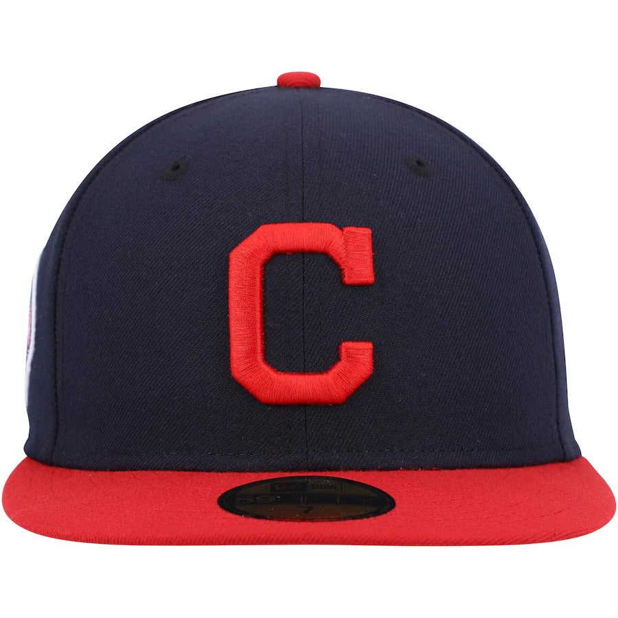 New Era Cleveland Indians Navy 9/11 Memorial Side Patch 59FIFTY Fitted Hat