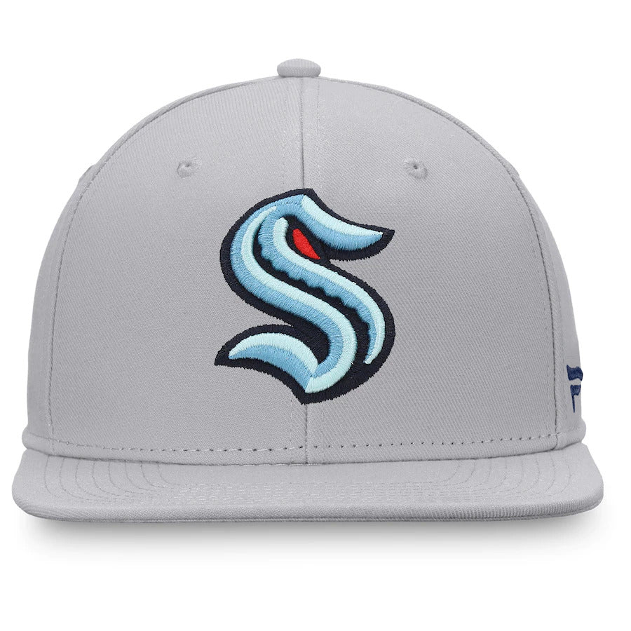Fanatics Branded Gray Seattle Kraken Primary Logo Fitted Hat