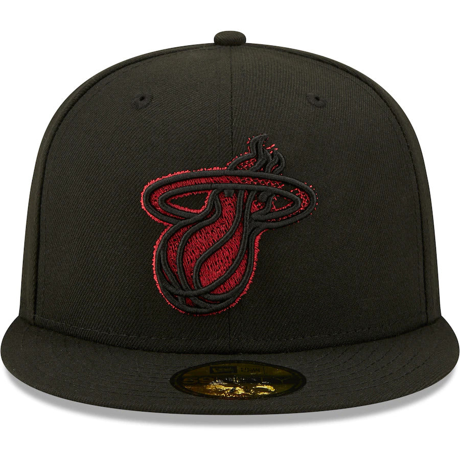 New Era Black Miami Heat Scored 59FIFTY Fitted Hat