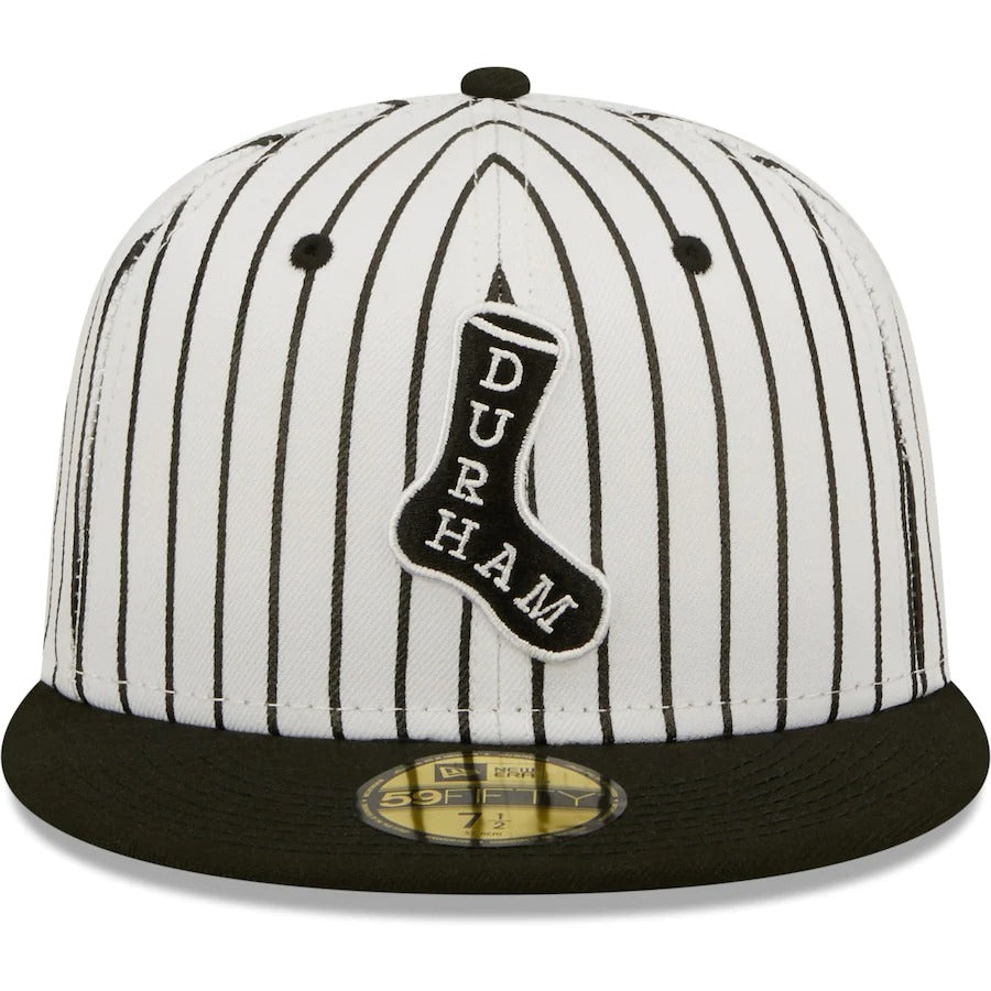 New Era Durham Bulls White Black Sox Theme Night 59FIFTY Fitted Hat