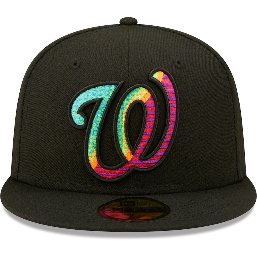 New Era Black Washington Nationals Neon Fill 59FIFTY Fitted Hat