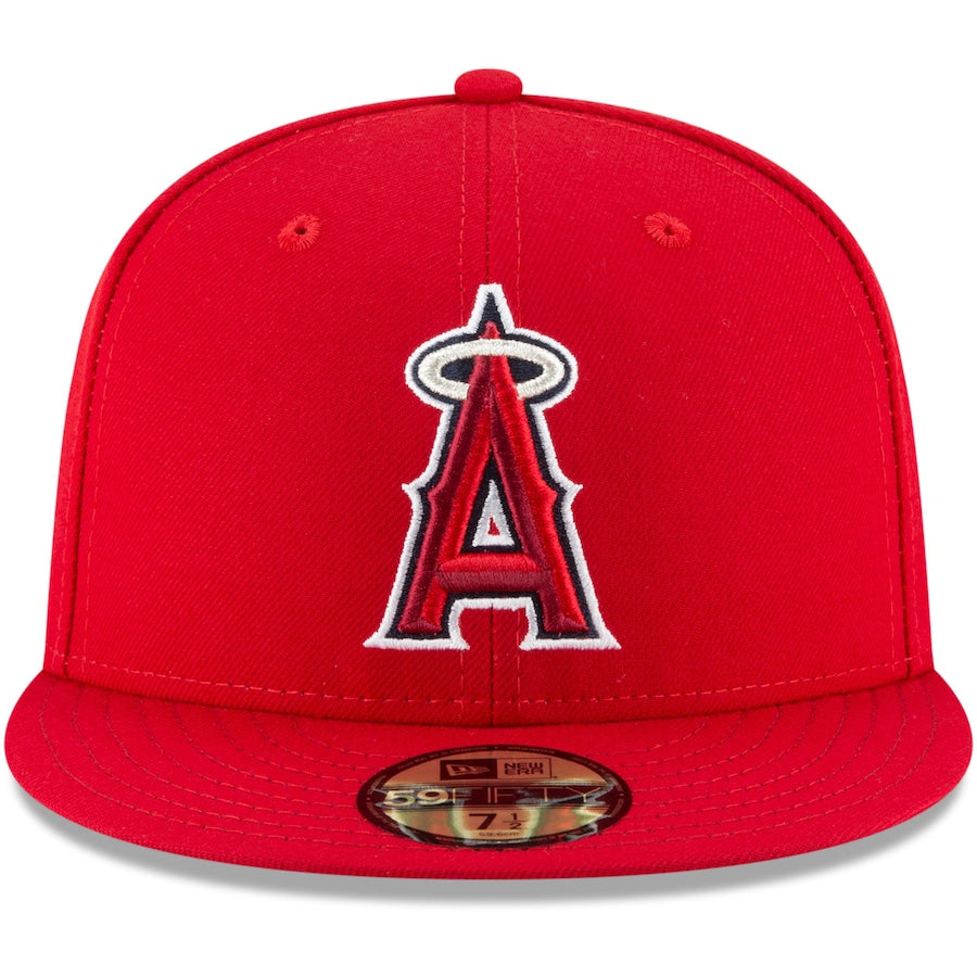 New Era Los Angeles Angels Red 2002 World Champions 20th Anniversary Authentic Collection On-Field 59FIFTY Fitted Hat