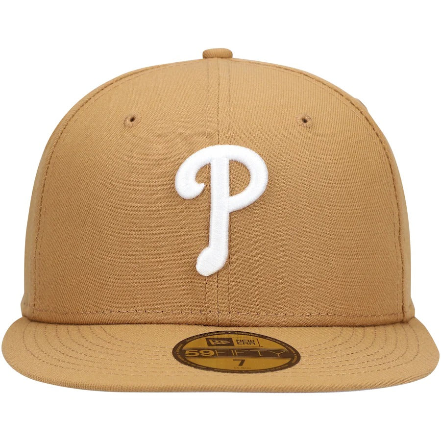 New Era Tan Philadelphia Phillies Wheat 59FIFTY Fitted Hat