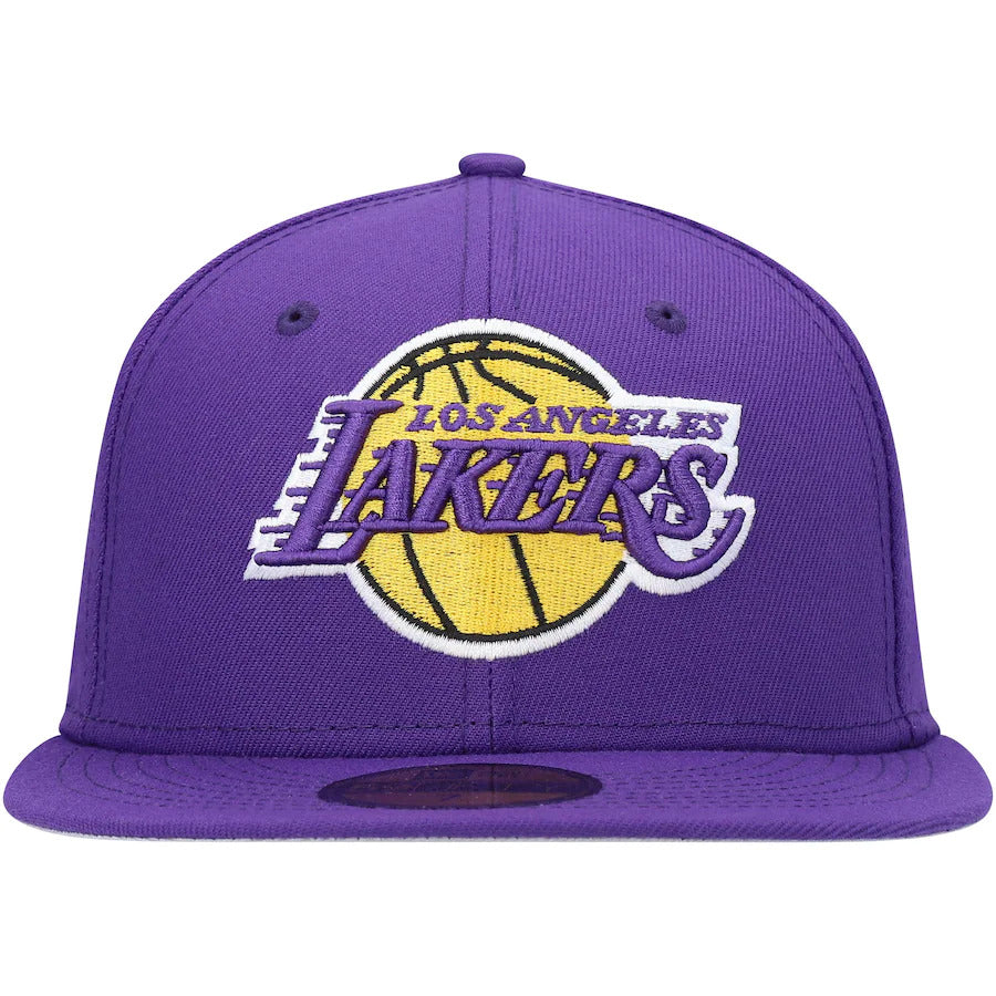 New Era Purple Los Angeles Lakers Team Logoman 59FIFTY Fitted Hat