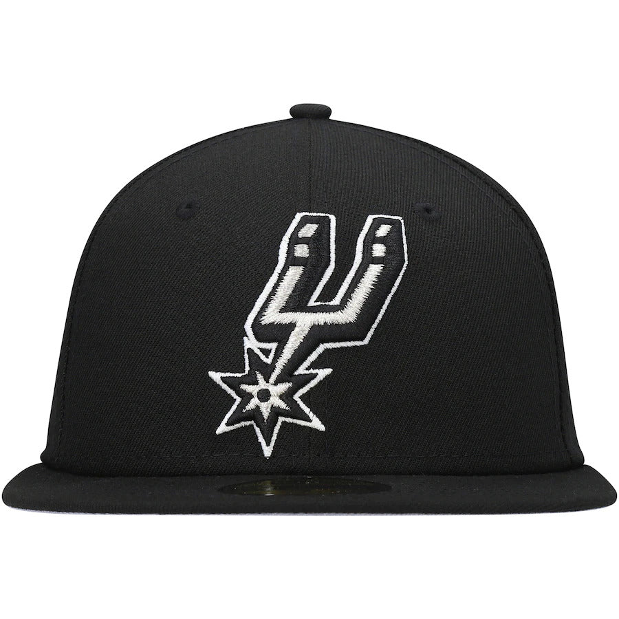 New Era Black San Antonio Spurs Team Logoman 59FIFTY Fitted Hat