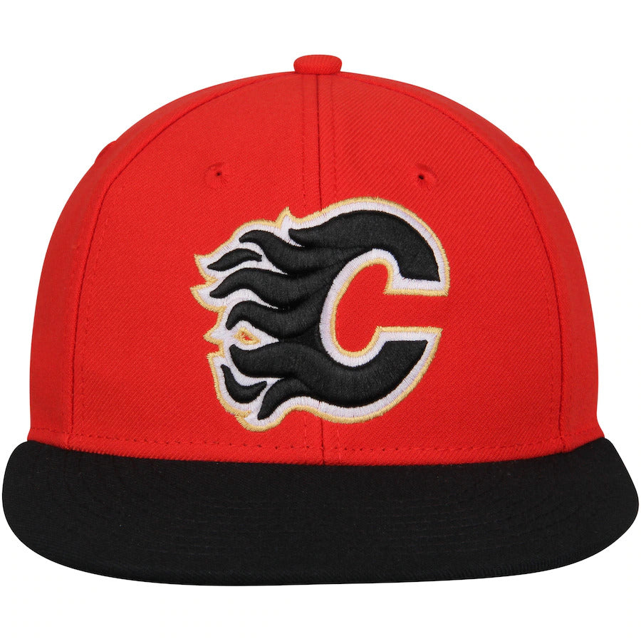 Adidas Red Calgary Flames Basic Two-Tone Fitted Hat