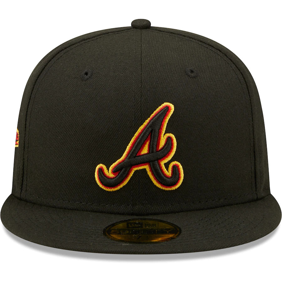 New Era Black Atlanta Braves 1995 World Series Gold Undervisor 59FIFTY Fitted Hat