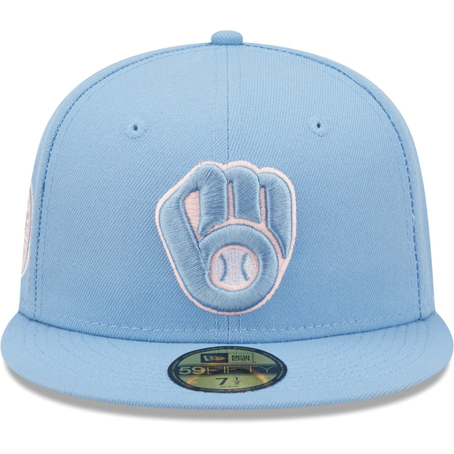 New Era Milwaukee Brewers Light Blue 50th Anniversary 59FIFTY Fitted Hat