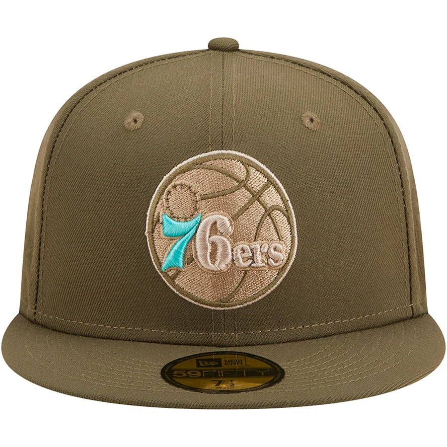 New Era Philadelphia 76ers Olive Army 59FIFTY Fitted Hat