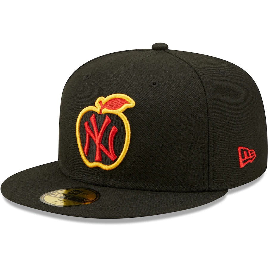 New Era Black New York Yankees 100th Anniversary Gold Undervisor 59FIFTY Fitted Hat