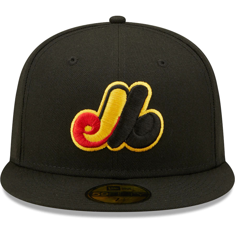 New Era Black Montreal Expos Olympic Stadium Gold Undervisor 59FIFTY Fitted Hat