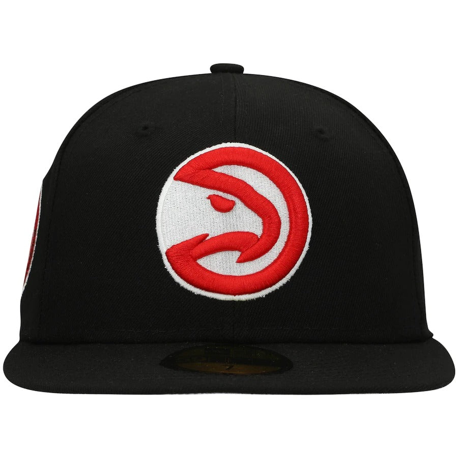 New Era Atlanta Hawks Black Team Logoman 59FIFTY Fitted Hat