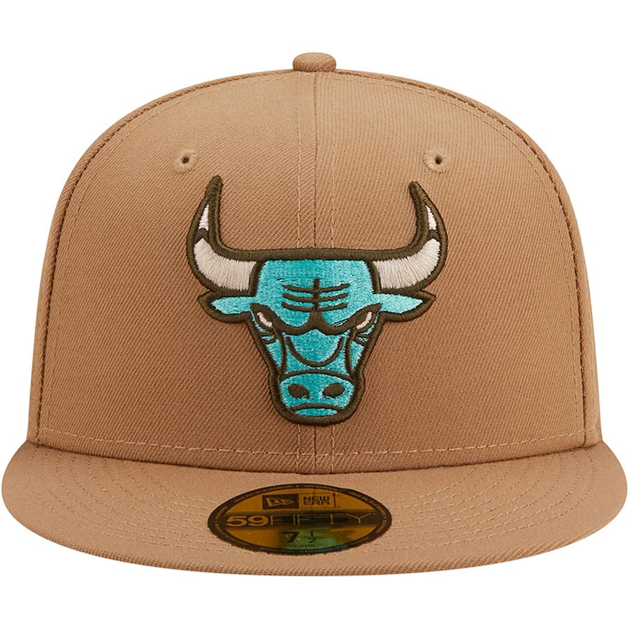 New Era Chicago Bulls Khaki/Mint 75th Anniversary 59FIFTY Fitted Hat
