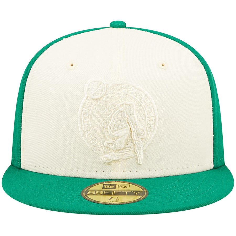 New Era Boston Celtics Cream/Kelly Green Cork Two-Tone 59FIFTY Fitted Hat