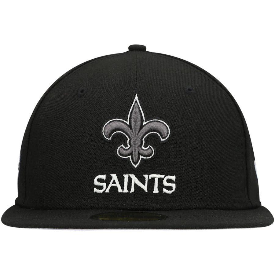 New Era New Orleans Saints Black Super Bowl Patch 59FIFTY Fitted Hat