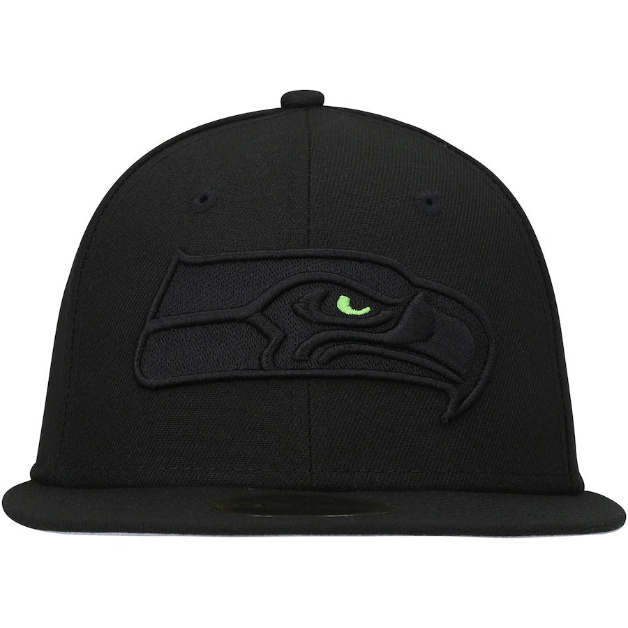 New Era Seattle Seahawks Black Black on Black Low Profile 59FIFTY II Fitted Hat