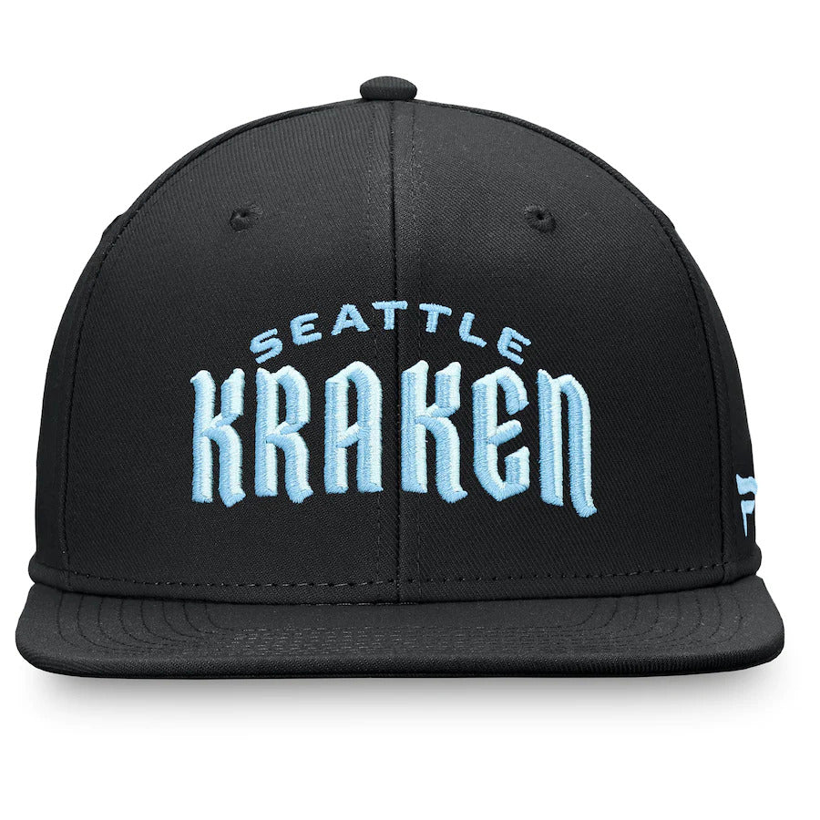 Fanatics Branded Black Seattle Kraken Wordmark Logo Fitted Hat