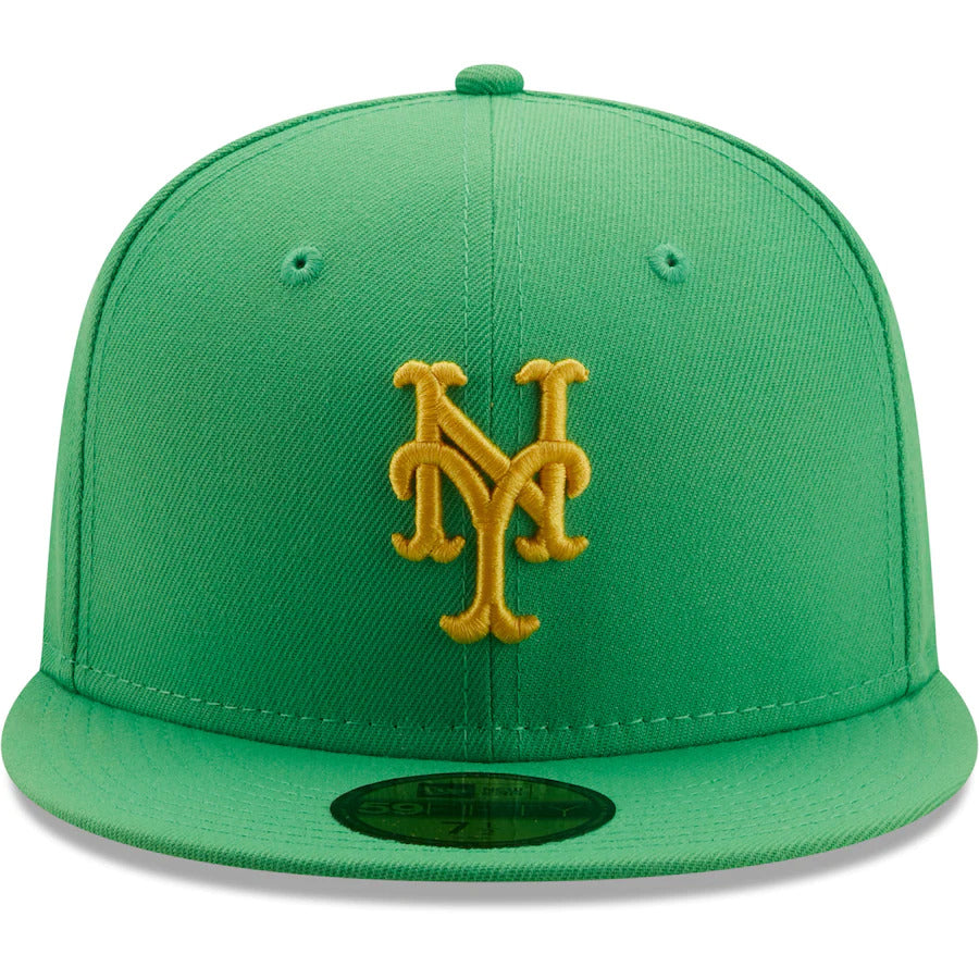 New Era Kelly Green New York Mets 2002 World Series Side Patch Yellow Undervisor 59FIFTY Fitted Hat