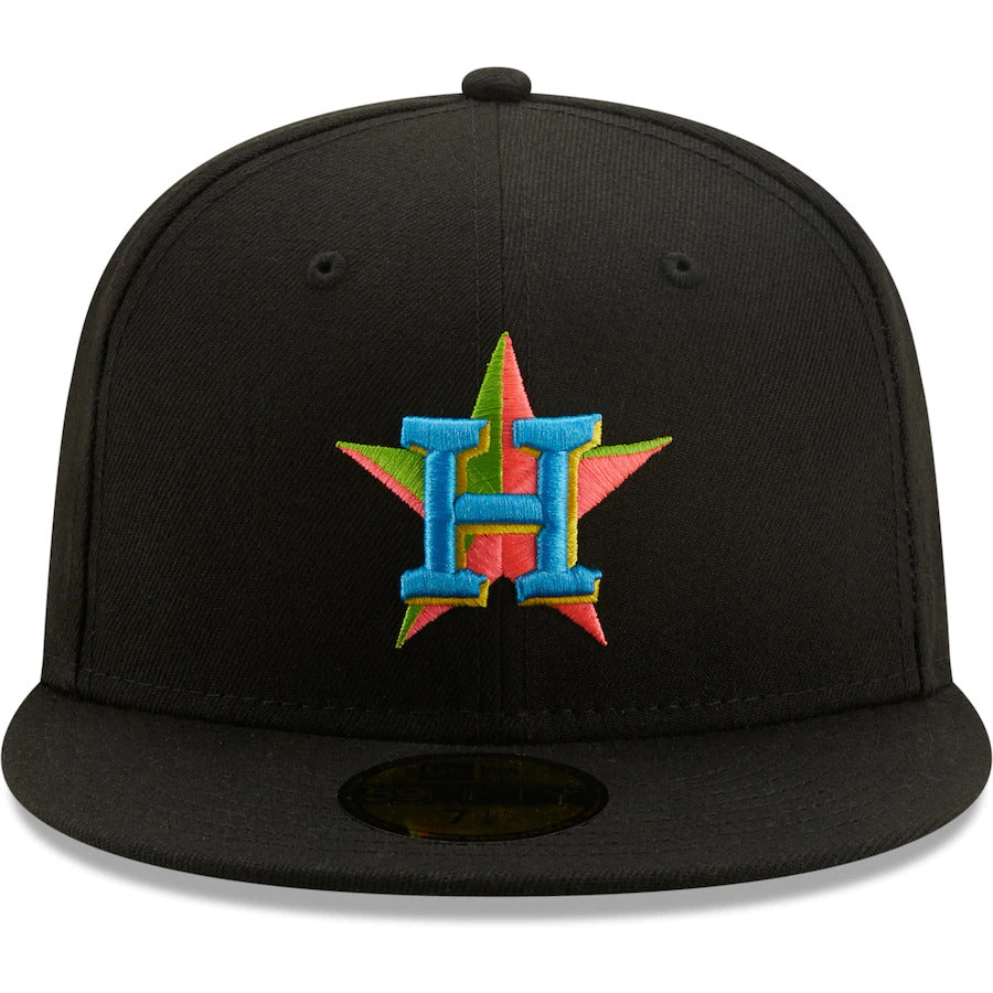 New Era Houston Astros Black Glow Undervisor 59FIFTY Fitted Hat
