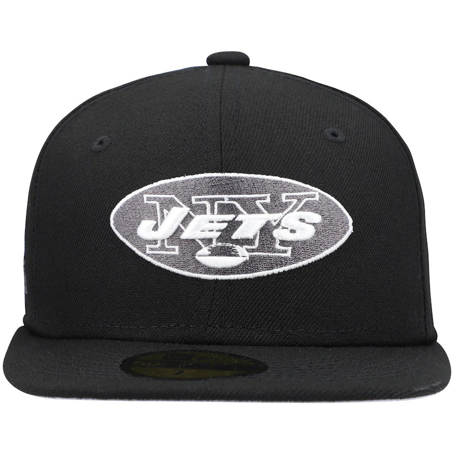 New Era Black New York Jets Super Bowl Patch 59FIFTY Fitted Hat