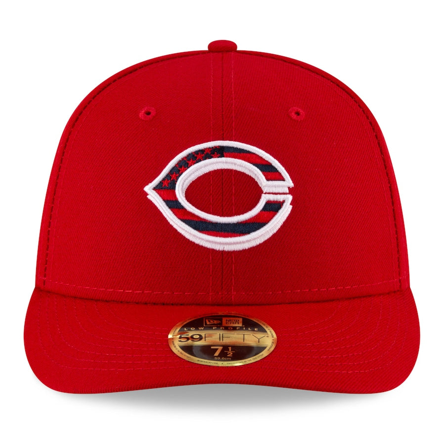 New Era Red Cincinnati Reds 4th of July On-Field Low Profile 59FIFTY Fitted Hat